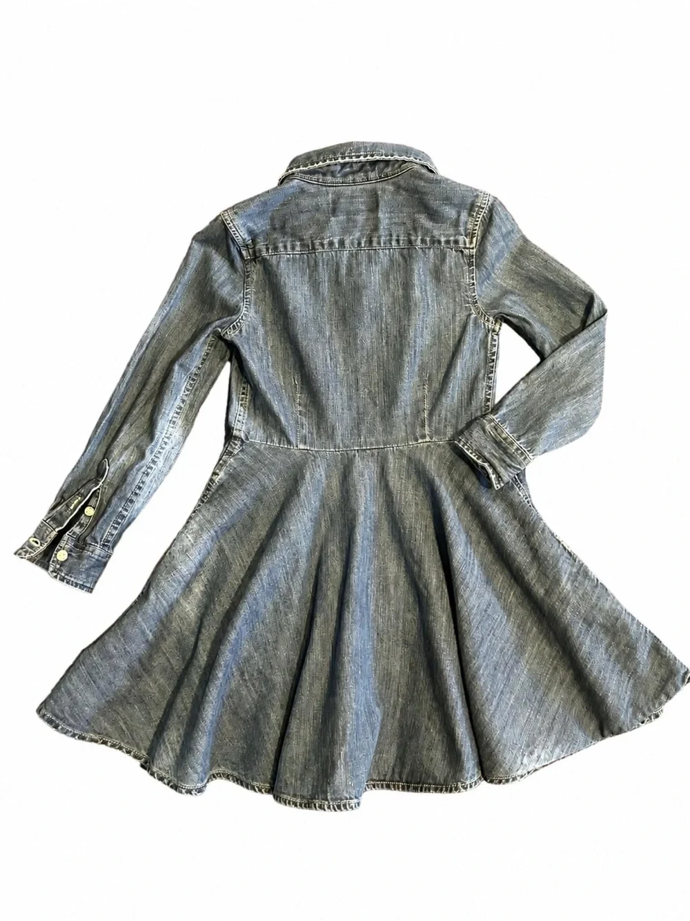 Ralph Lauren Girls Chambray Fit & Flare Shirt Dress Size Small 7